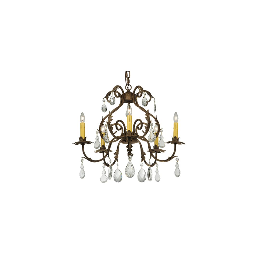 Chantilly 5 Light 24" Wide Crystal Candle Style Chandelier