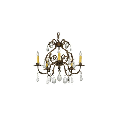 Chantilly 5 Light 24" Wide Crystal Candle Style Chandelier