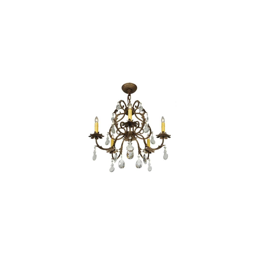 Chantilly 5 Light 24" Wide Crystal Candle Style Chandelier