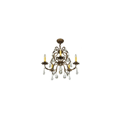 Chantilly 5 Light 24" Wide Crystal Candle Style Chandelier