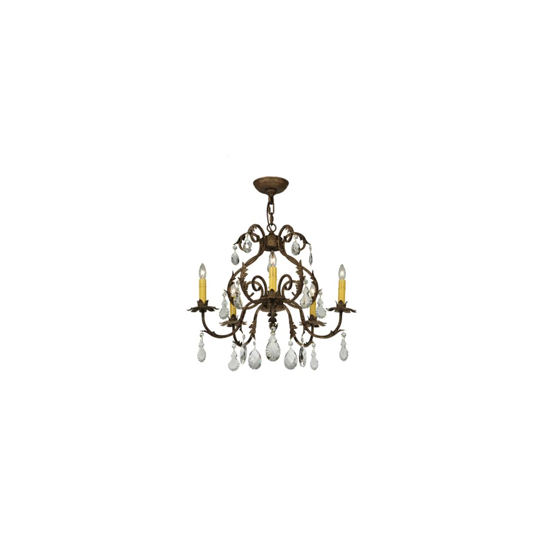 Chantilly 5 Light 24" Wide Crystal Candle Style Chandelier