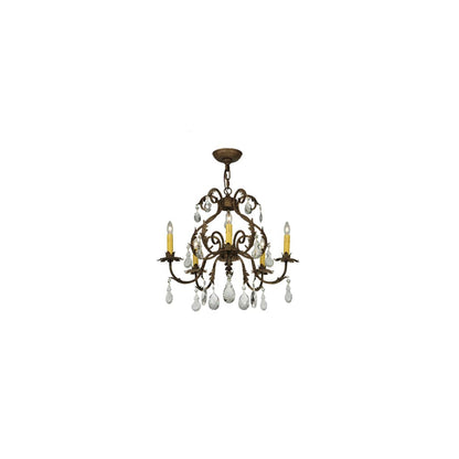 Chantilly 5 Light 24" Wide Crystal Candle Style Chandelier