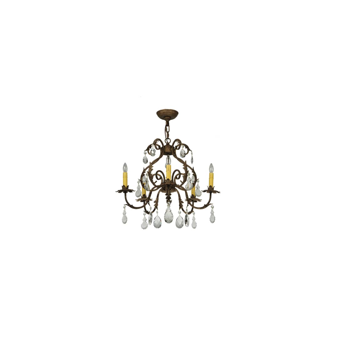 Chantilly 5 Light 24" Wide Crystal Candle Style Chandelier