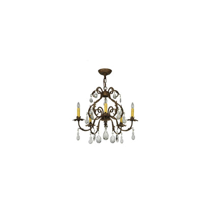 Chantilly 5 Light 24" Wide Crystal Candle Style Chandelier