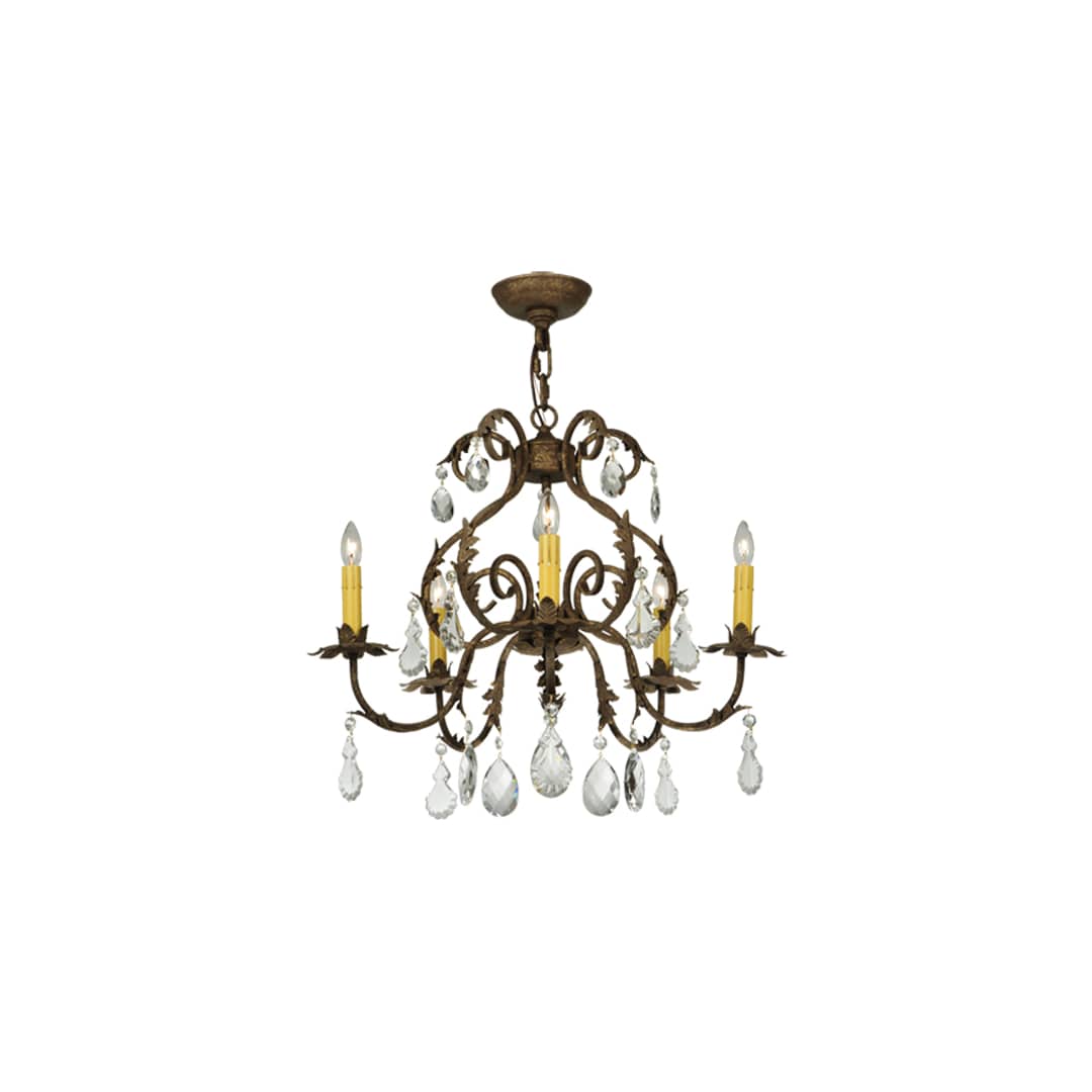 Chantilly 5 Light 24" Wide Crystal Candle Style Chandelier