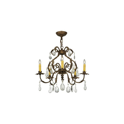Chantilly 5 Light 24" Wide Crystal Candle Style Chandelier