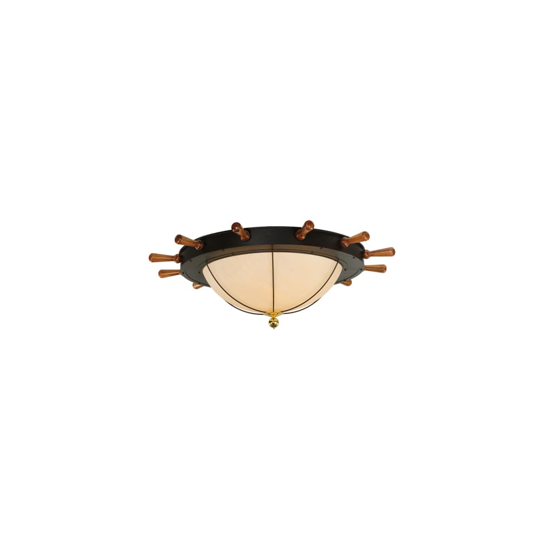 Nautical 12 Light 74" Wide Flush Mount Bowl Ceiling Fixture - Oil Rubbed Bronze Finish