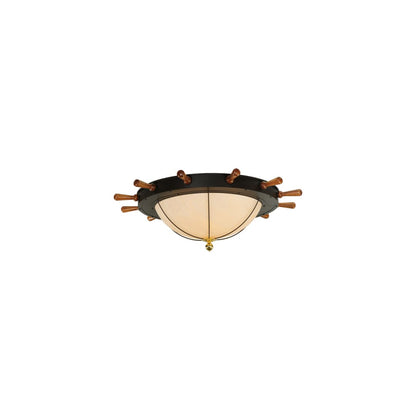Nautical 12 Light 74" Wide Flush Mount Bowl Ceiling Fixture - Oil Rubbed Bronze Finish