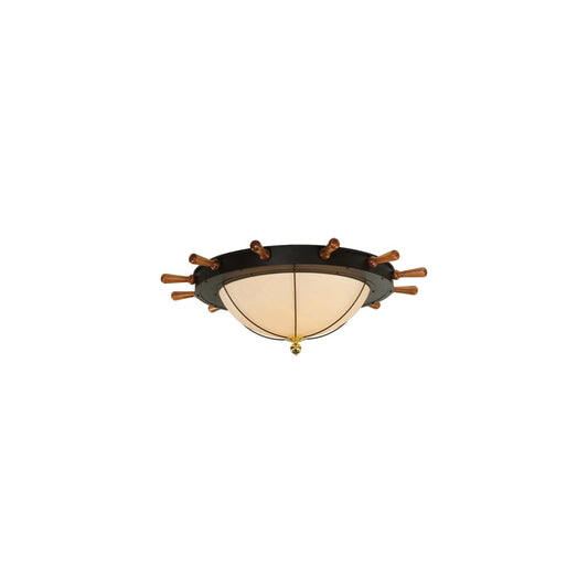 Nautical 12 Light 74" Wide Flush Mount Bowl Ceiling Fixture - Oil Rubbed Bronze Finish