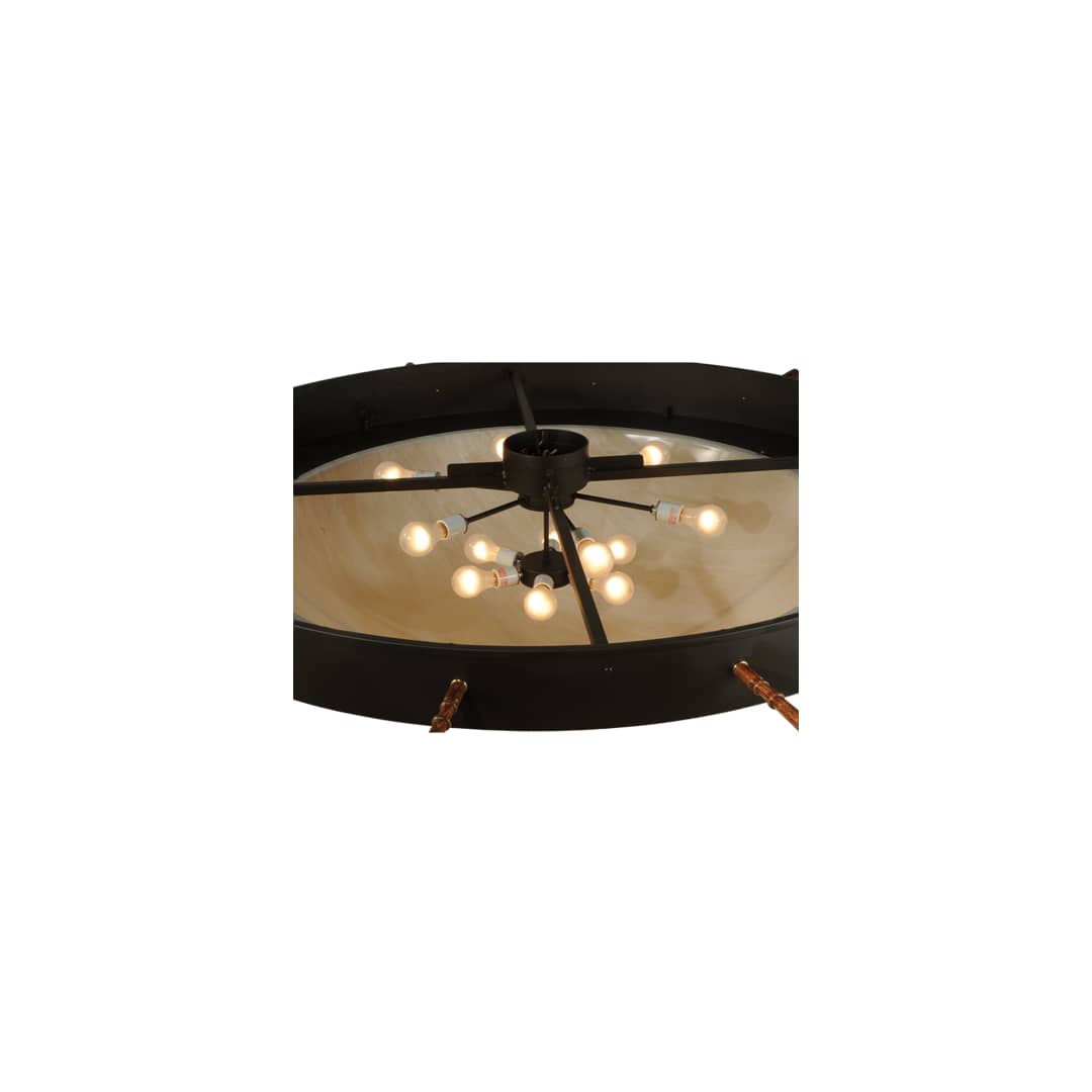 Nautical 12 Light 74" Wide Flush Mount Bowl Ceiling Fixture - Oil Rubbed Bronze Finish
