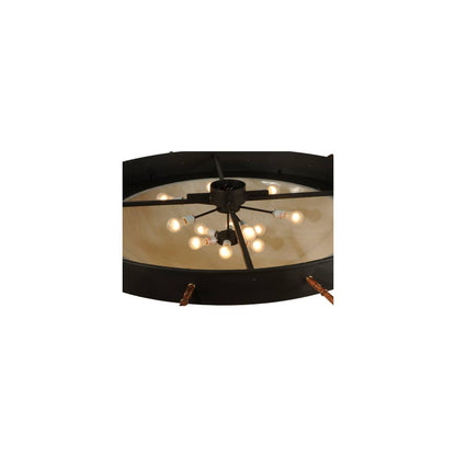 Nautical 12 Light 74" Wide Flush Mount Bowl Ceiling Fixture - Oil Rubbed Bronze Finish