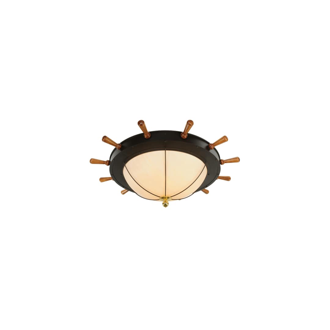 Nautical 12 Light 74" Wide Flush Mount Bowl Ceiling Fixture - Oil Rubbed Bronze Finish