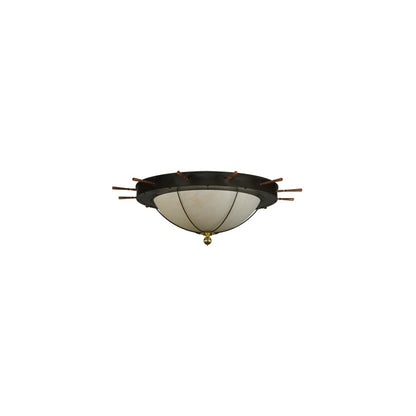 Nautical 12 Light 74" Wide Flush Mount Bowl Ceiling Fixture - Oil Rubbed Bronze Finish