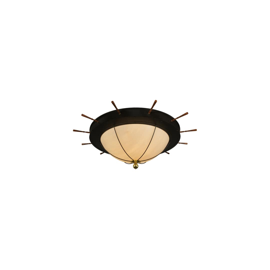 Nautical 12 Light 74" Wide Flush Mount Bowl Ceiling Fixture - Oil Rubbed Bronze Finish