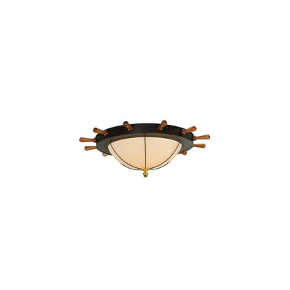 Nautical 12 Light 74" Wide Flush Mount Bowl Ceiling Fixture - Oil Rubbed Bronze Finish