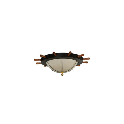 Nautical 12 Light 74" Wide Flush Mount Bowl Ceiling Fixture - Oil Rubbed Bronze Finish