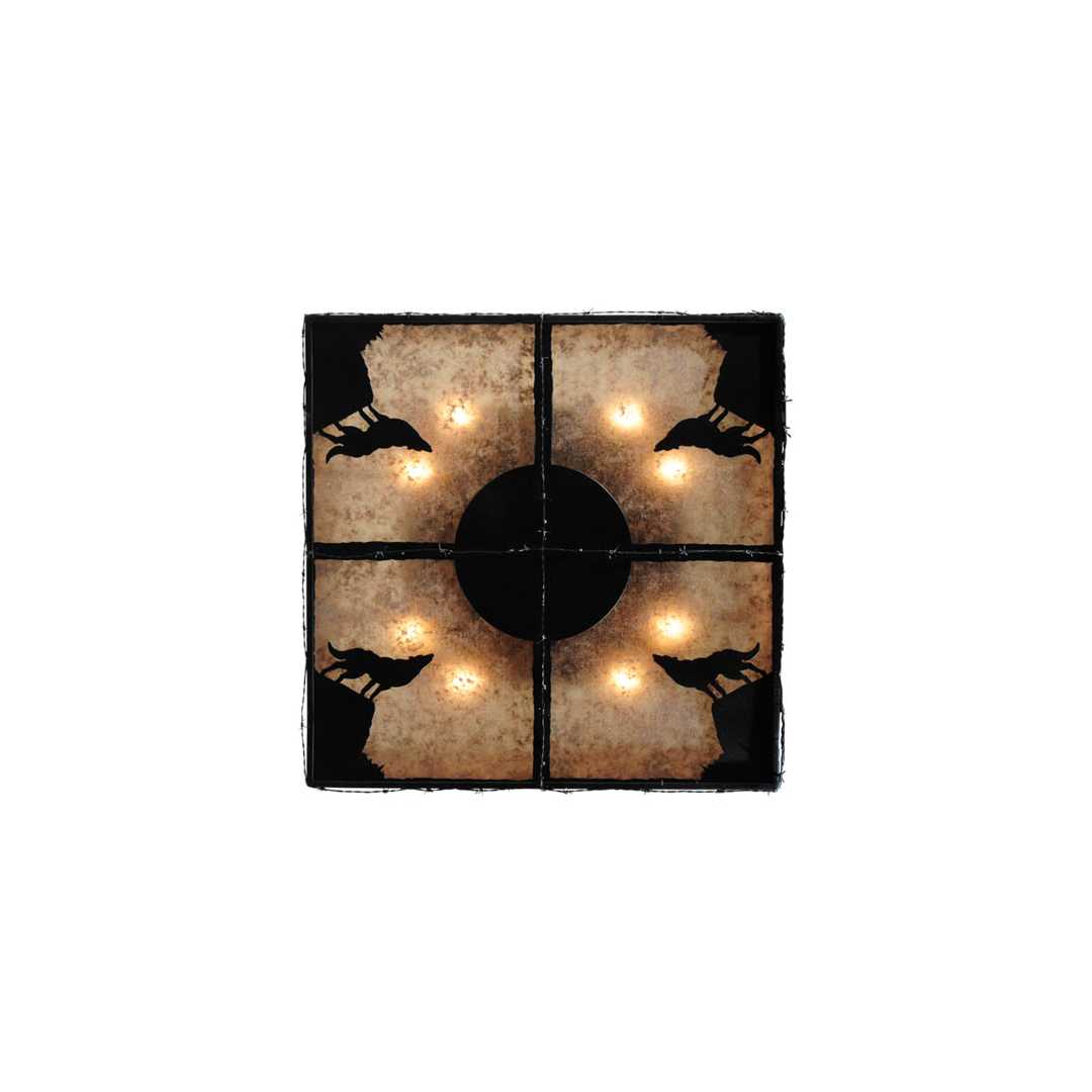 Wolf on the Loose 8 Light 51" Wide Flush Mount Square Ceiling Fixture