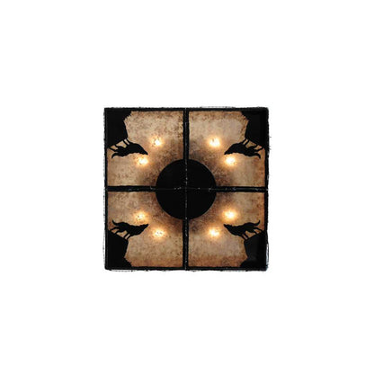 Wolf on the Loose 8 Light 51" Wide Flush Mount Square Ceiling Fixture
