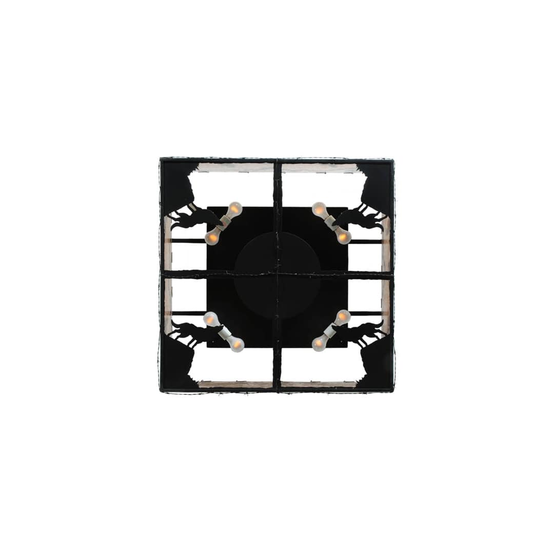 Wolf on the Loose 8 Light 51" Wide Flush Mount Square Ceiling Fixture