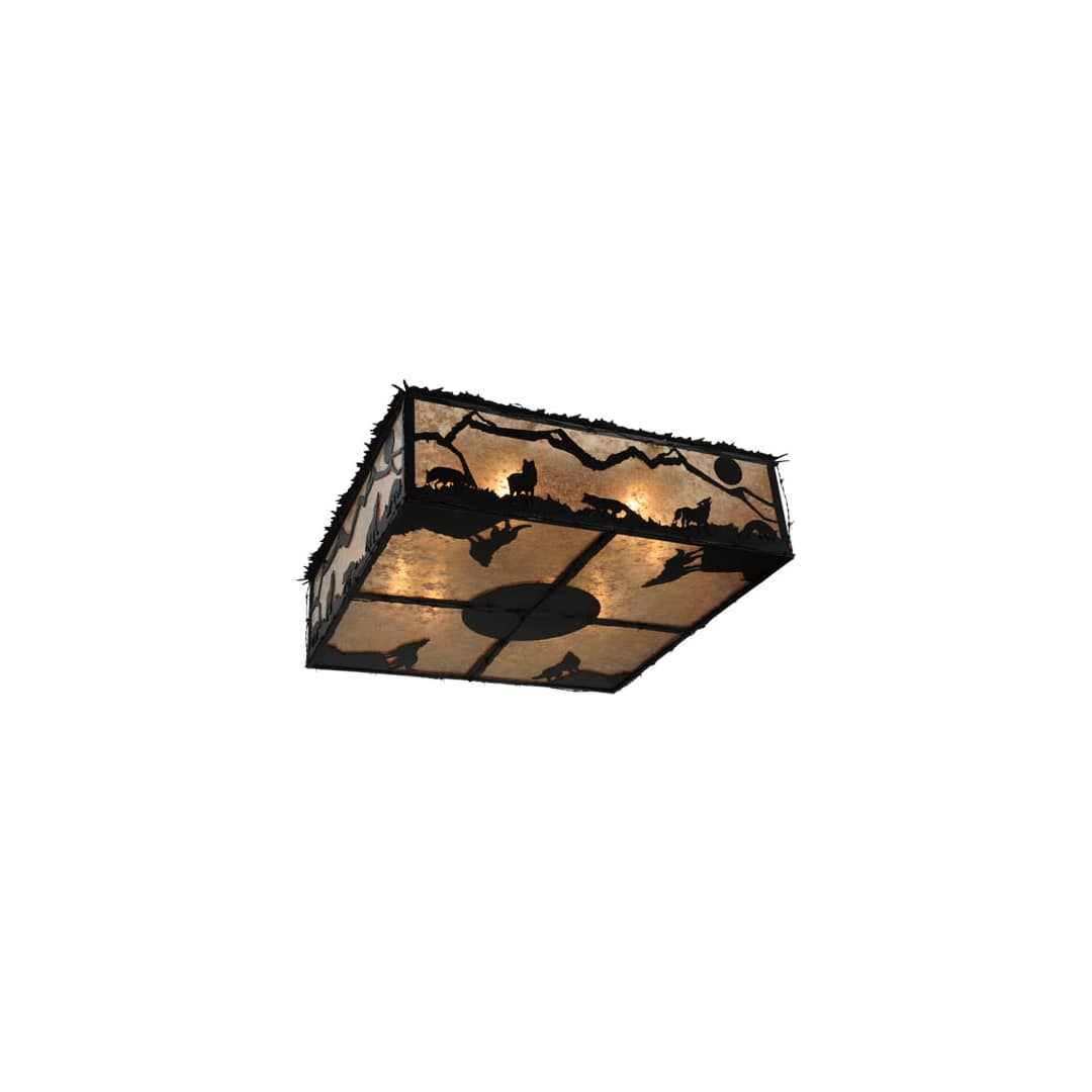 Wolf on the Loose 8 Light 51" Wide Flush Mount Square Ceiling Fixture