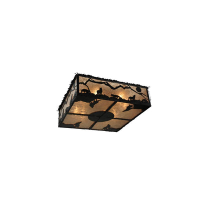 Wolf on the Loose 8 Light 51" Wide Flush Mount Square Ceiling Fixture