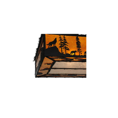 Wildlife at Dusk 12 Light 81" Wide Flush Mount Ceiling Fixture