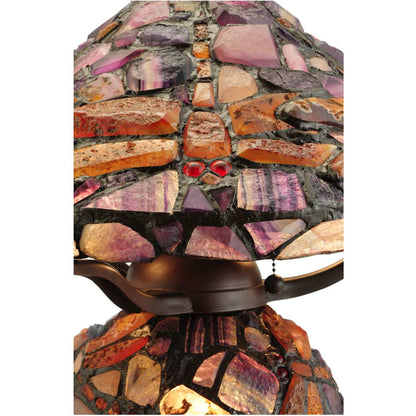 Dragonfly Jadestone 2 Light 18.5" Tall Hand-Crafted Table Lamp with Stained Glass