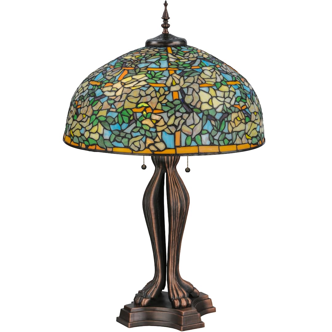 Labernum Trellis 2 Light 35.5" Tall Hand-Crafted Table Lamp with Stained Glass