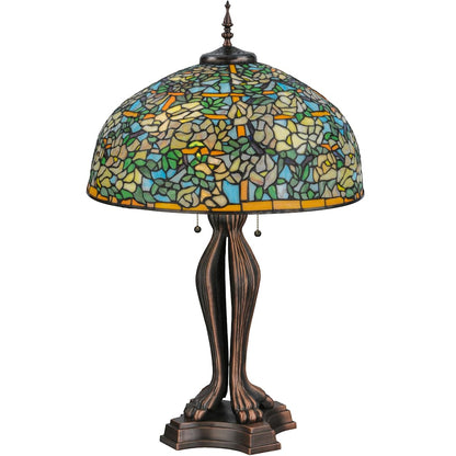 Labernum Trellis 2 Light 35.5" Tall Hand-Crafted Table Lamp with Stained Glass