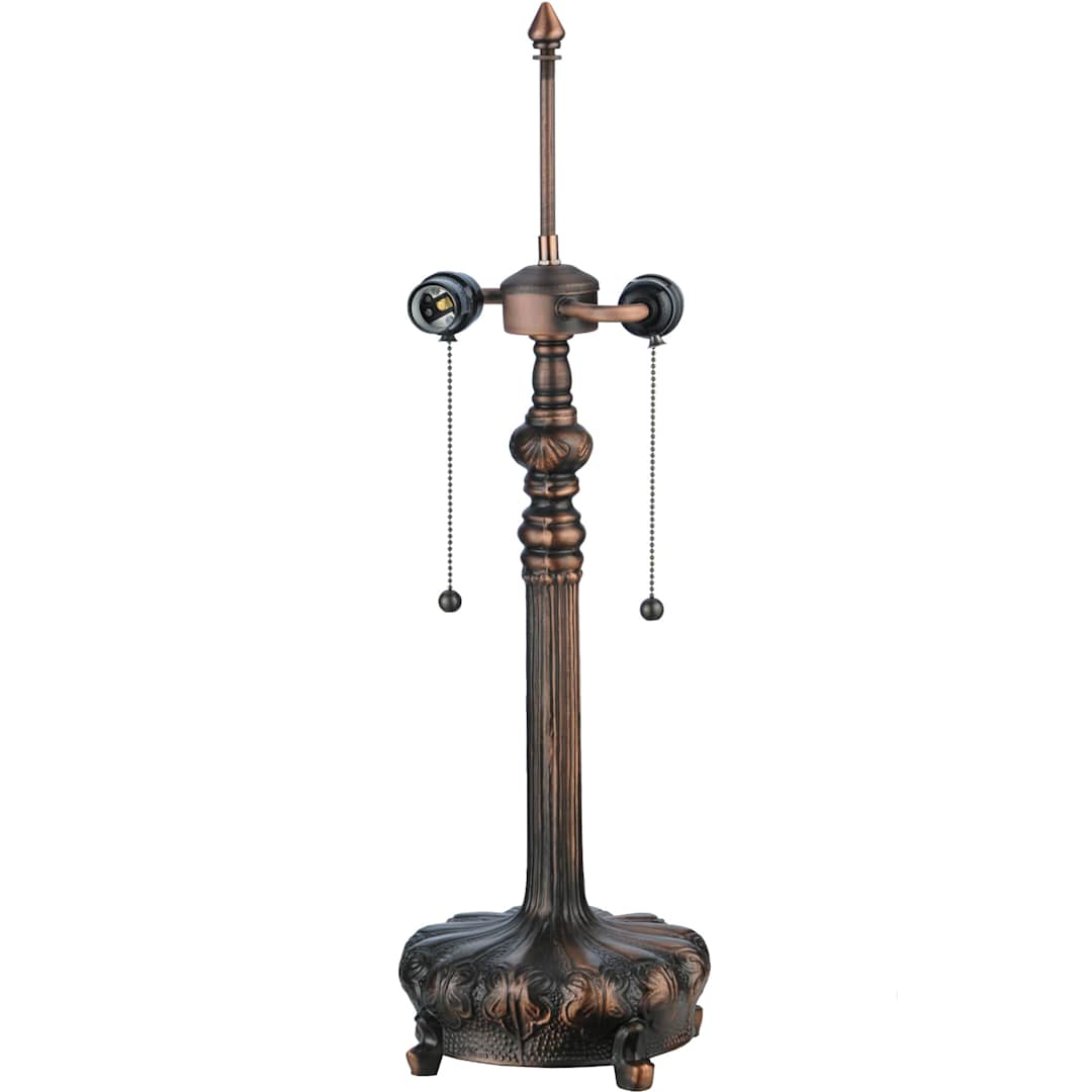 Wisteria 2 Light 25" Tall Hand-Crafted Table Lamp with Stained Glass