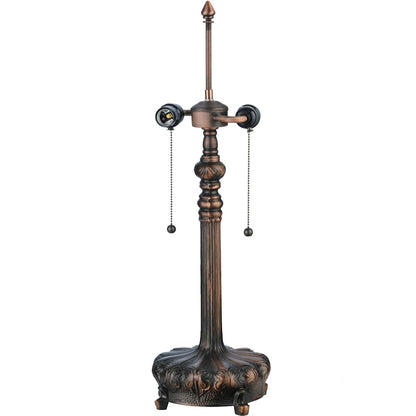 Wisteria 2 Light 25" Tall Hand-Crafted Table Lamp with Stained Glass