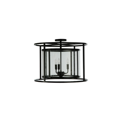 Kitzi Cilindro 3 Light 22" Wide Semi-Flush Drum Ceiling Fixture