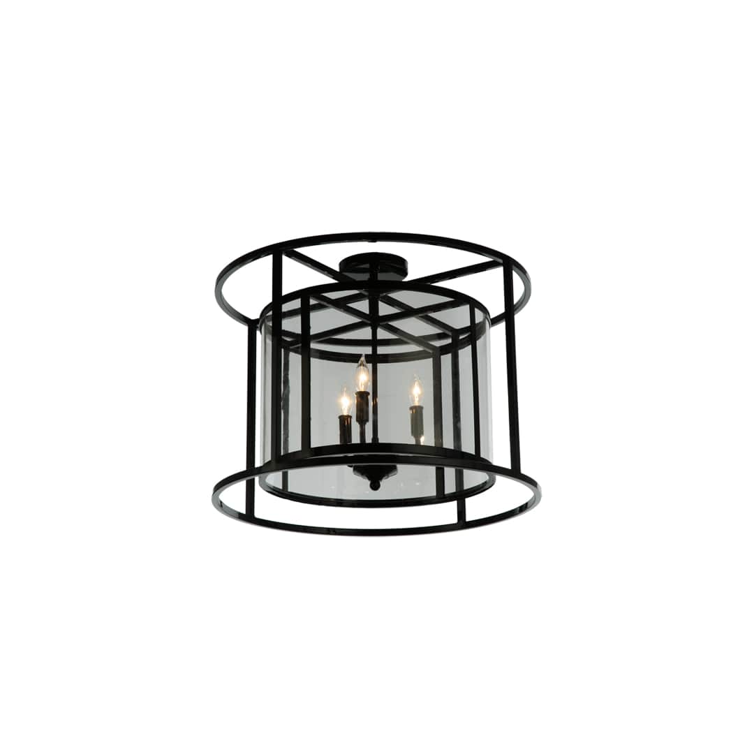 Kitzi Cilindro 3 Light 22" Wide Semi-Flush Drum Ceiling Fixture