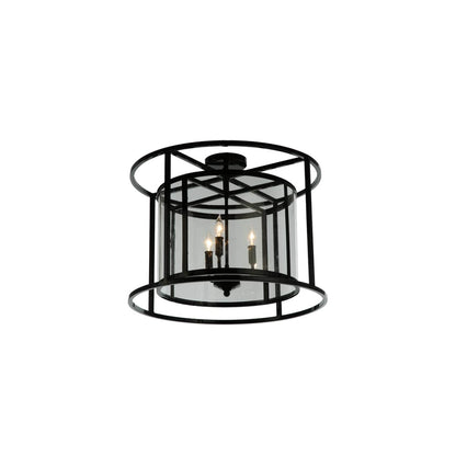 Kitzi Cilindro 3 Light 22" Wide Semi-Flush Drum Ceiling Fixture