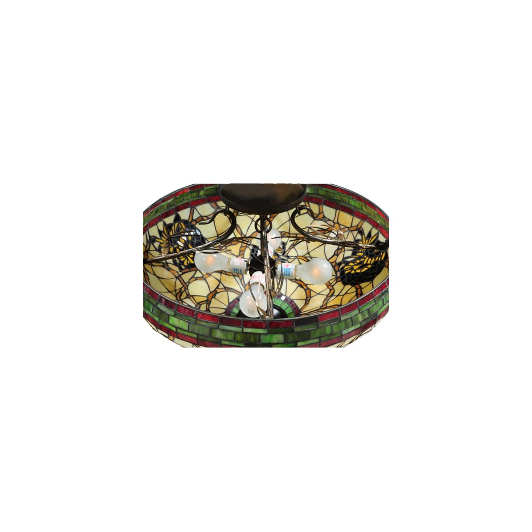 Pinecone 4 Light 19" Tall Semi-Flush Bowl Ceiling Fixture - Antique Copper Finish