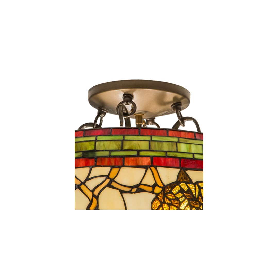 Pinecone 4 Light 19" Tall Semi-Flush Bowl Ceiling Fixture - Antique Copper Finish