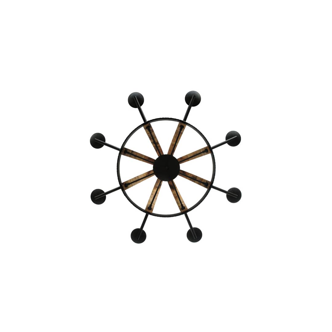 Barrel Stave Madera 8 Light 42" Wide Taper Candle Style Chandelier - Natural Wood Finish