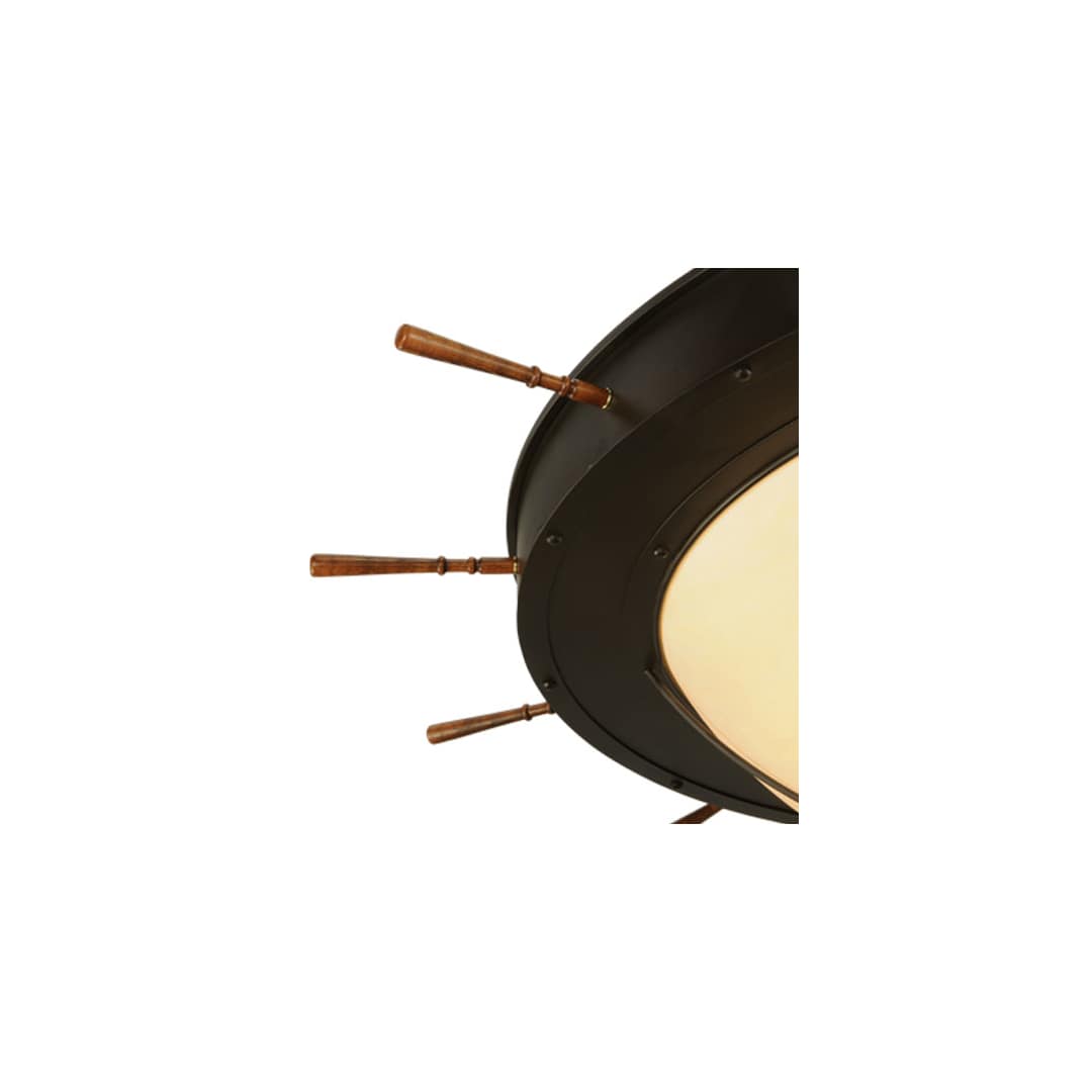 Nautical 12 Light 74" Wide Flush Mount Bowl Ceiling Fixture with Faux Alabaster Shade - Oil Rubbed Bronze Finish