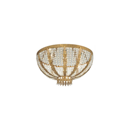 Chrisanne 5 Light 33" Wide Flush Mount Bowl Ceiling Fixture - Pompeii Gold Finish