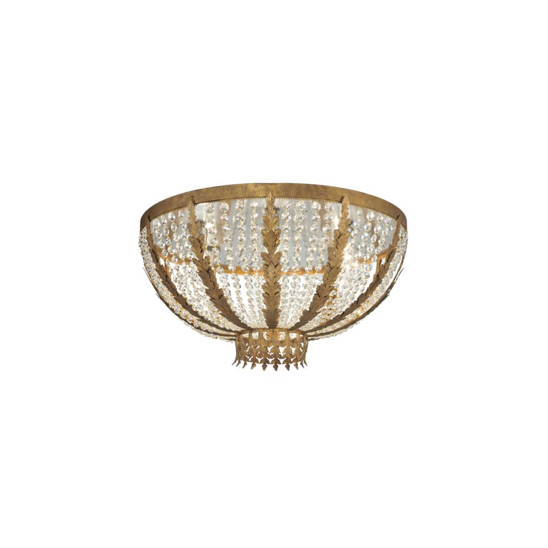 Chrisanne 5 Light 33" Wide Flush Mount Bowl Ceiling Fixture - Pompeii Gold Finish