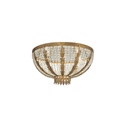 Chrisanne 5 Light 33" Wide Flush Mount Bowl Ceiling Fixture - Pompeii Gold Finish