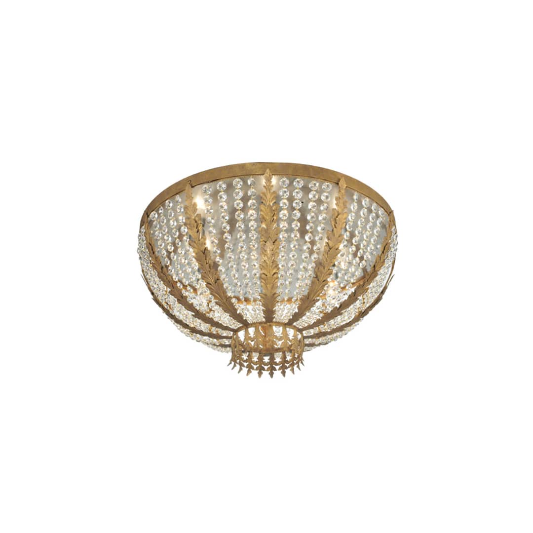 Chrisanne 5 Light 33" Wide Flush Mount Bowl Ceiling Fixture - Pompeii Gold Finish