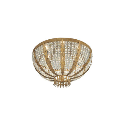 Chrisanne 5 Light 33" Wide Flush Mount Bowl Ceiling Fixture - Pompeii Gold Finish