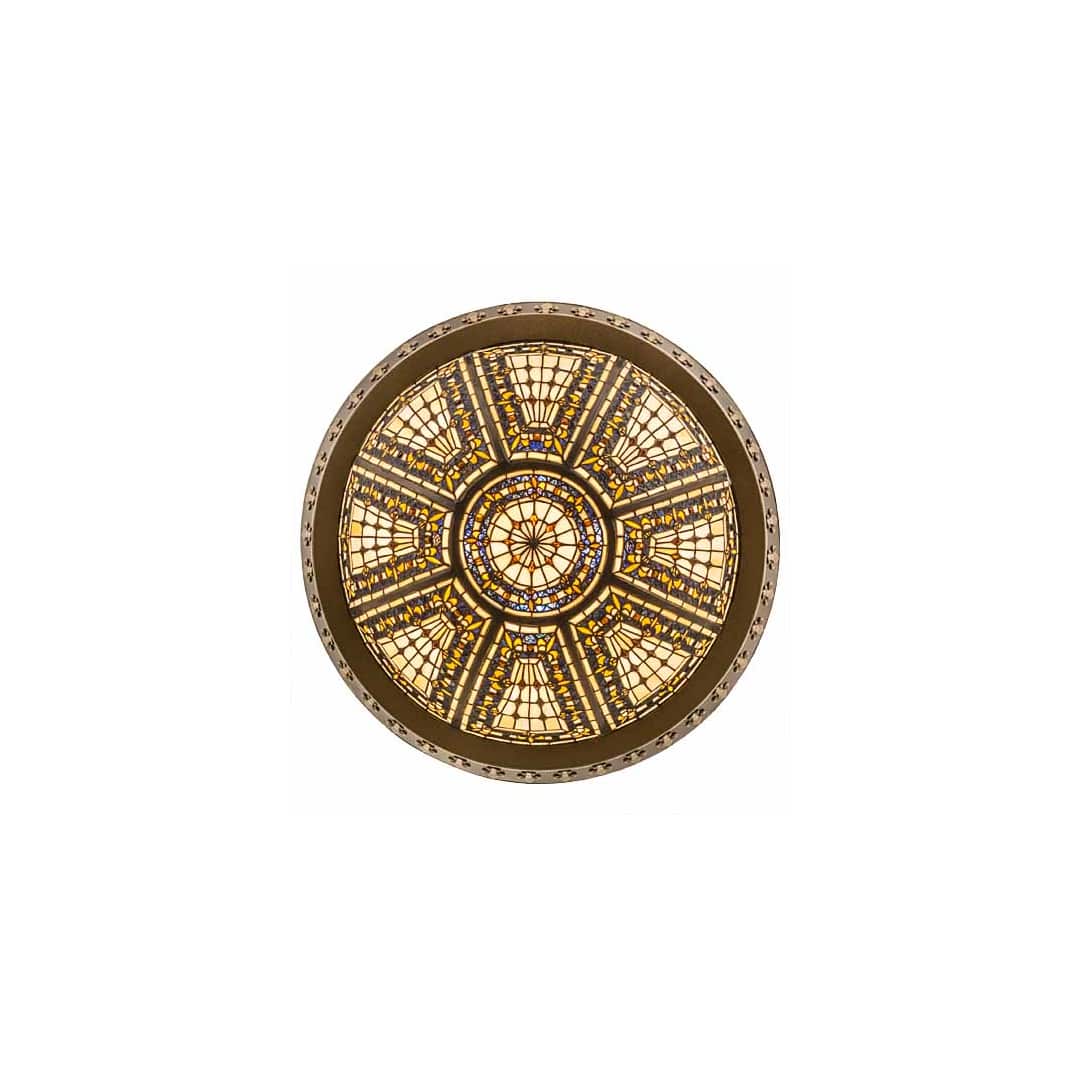 Fleur-de-lis 4 Light 28" Wide Semi-Flush Bowl Ceiling Fixture - Copper Vein / Nu Gold Finish