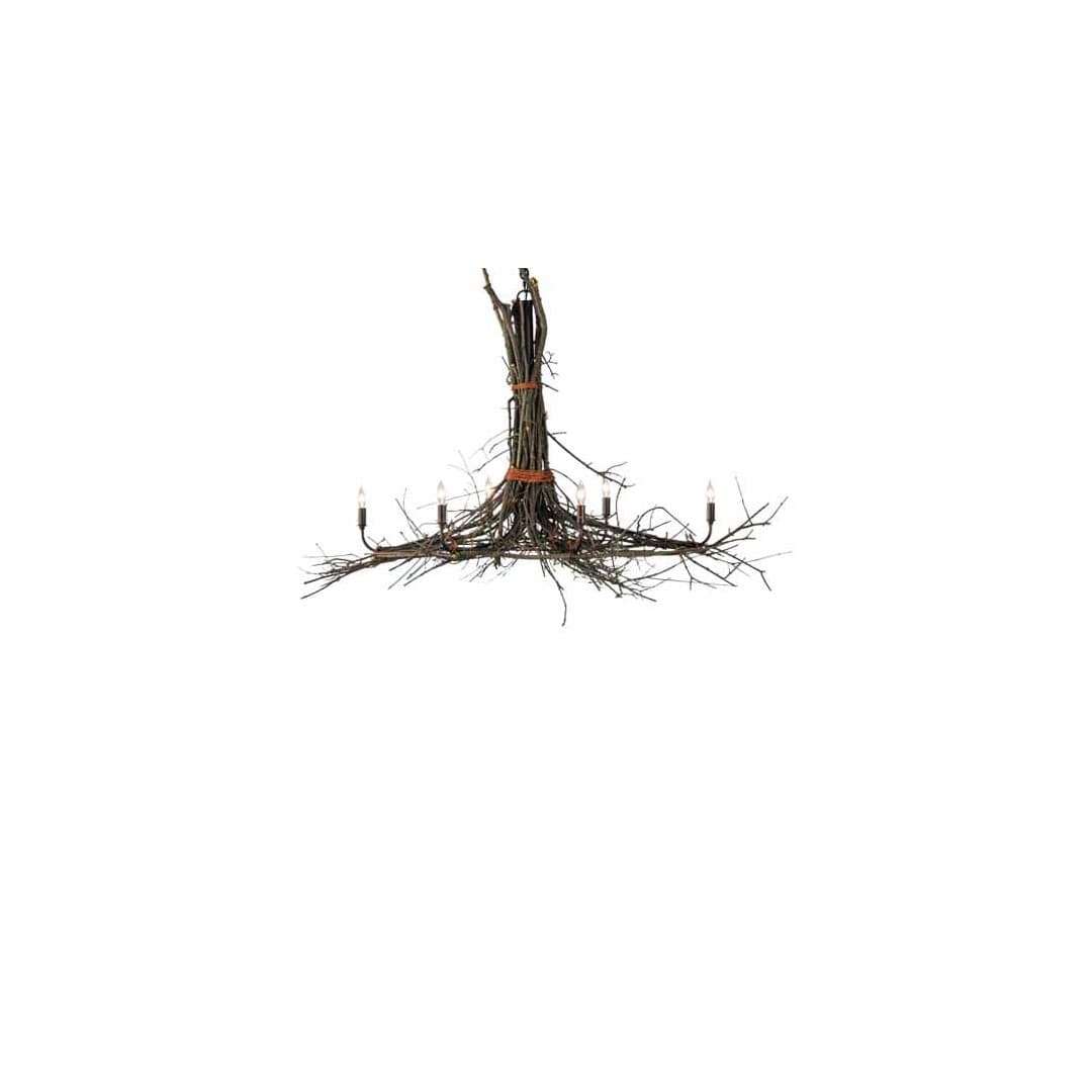 Long Twigs 6 Light 36" Wide Ring Chandelier