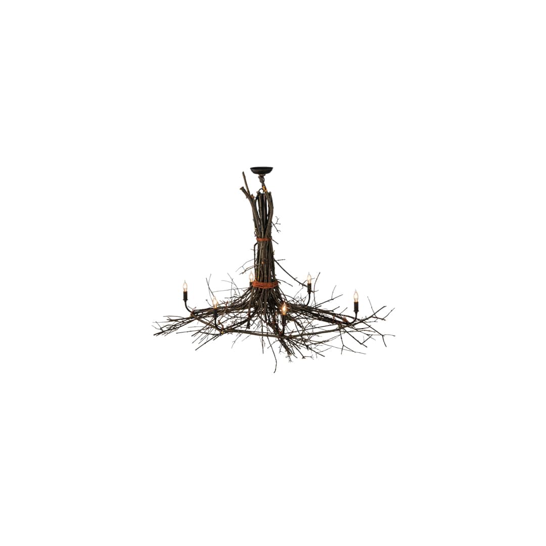 Long Twigs 6 Light 36" Wide Ring Chandelier