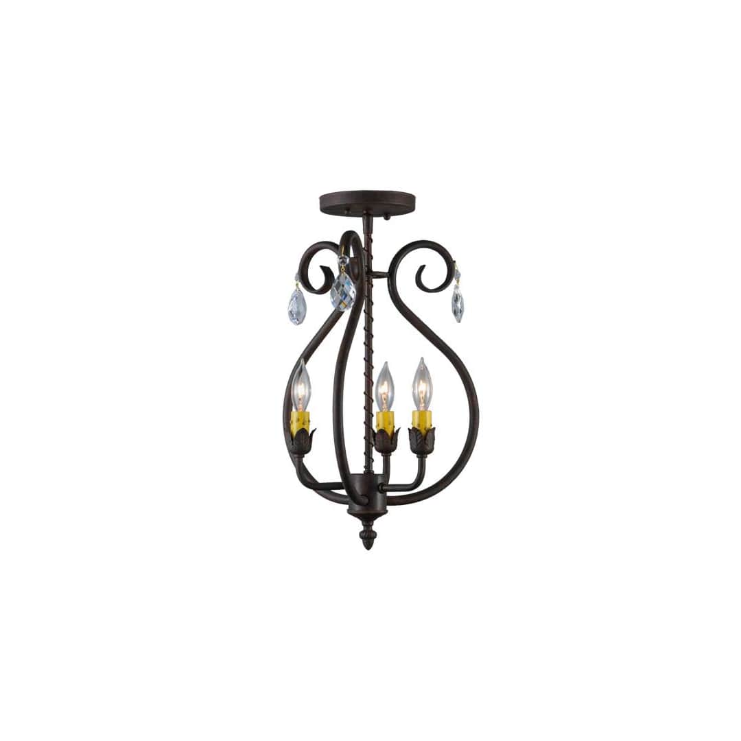 Antonia 3 Light 12" Wide Semi-flush Ceiling Fixture