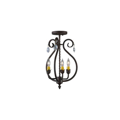 Antonia 3 Light 12" Wide Semi-flush Ceiling Fixture