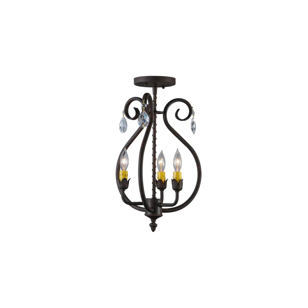 Antonia 3 Light 12" Wide Semi-flush Ceiling Fixture