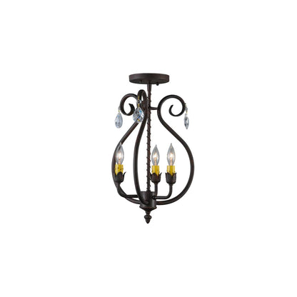 Antonia 3 Light 12" Wide Semi-flush Ceiling Fixture